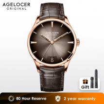 AGELOCER Original Budapest Watch Men's Luxury Gold Watch Big Calendar Automatic Mechanical Watch Birthday Gift for Men