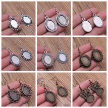 Fit 13x18mm Cabochons Oval Blank Setting Bezel Blank Cabochon Earring Base For DIY Earring Making