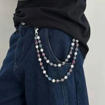 IngeSight.Z 4 Stile HipHop Strass Schlüsselanhänger Geldbörse Gürtel Kette Männer Trend Doppelschicht Hosen Gürtel Taille Kette Straßenschmuck