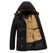 Winter männer Fleece Warme Jacke Männer Baumwolle Dicke Thermische Mit Kapuze Mäntel Männer Im Freien Windjacke Gepolsterte Jacken Kleidung Plus Größe