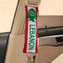 Flagn show 2 stücke Doppelseiten druck freie Größe einstellbare einfache Nylon Libanon Flagge Auto Sicherheits gurt Abdeckung