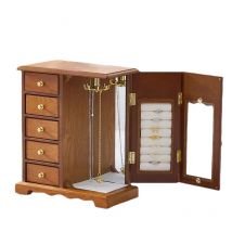 Holz Schmucks cha tulle Samt Schublade Ring Halskette Halter Ohrringe Luxus Schmucks cha tullen Veranstalter Display Stand Frauen Accessoires