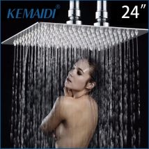 KEMAIDI soffione doccia a pioggia grande da 24 pollici soffione doccia quadrato in acciaio inossidabile ad alta pressione con ugello in Silicone a risparmio idrico