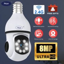 Telecamera 8MP 4K Lampadina Telecamera Wifi 2.4G per faretto di sorveglianza domestica E27 Telecamera IP di sicurezza wireless panoramica a 360 gradi