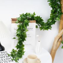 2.1M Foglia di edera verde appesa Vite Ghirlanda artificiale Pianta da parete in seta Decorazione del giardino di casa Festa di nozze Foglie di ghirlanda finte fai da te