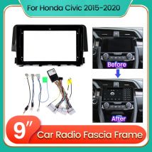 Autoradio Stereo Blende 2din Rahmen für Honda Civic 10 fc fk 2015-2020 Panel Dash DVD-Player Kabel Canbus Adapter Faszie Kit