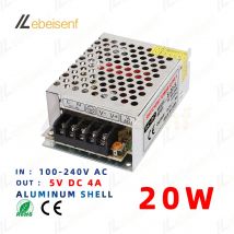 5 V 20 W Schaltnetzteil Aluminium 100–240 V AC zu DC 5 Volt 20 Watt 4 A Innentreiber-Transformator-Konverter-Adapter, kein Lärm
