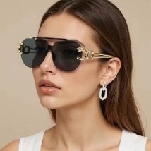 Rimless Pilot Metal Sunglasses Women Men Fashion Luxury Shades Outdoor Driving Sun Glasses Lady Man UV400 Protective Glasses