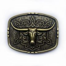 WesBuck Brand Cool Bull Metal Vintage Belt Buckle Handmade Homemade Accessories Waistband DIY Western Cowboy Rock Style