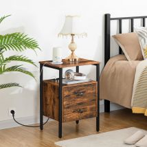 Comodino con stazione di ricarica, tavolino, divano con 2 cassetti, tavolino con porte USB per soggiorno, camera da letto