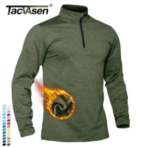 TACVASEN maglione sportivo termico primavera/autunno uomo 1/4 cerniera top traspirante palestra Running T Shirt Pullover uomo Activewear
