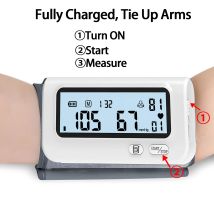 Rechargeable Upper Arm Automatic Blood Pressure Monitor BP Digital Pressure Meter Tonometer LED for Measure Arterial