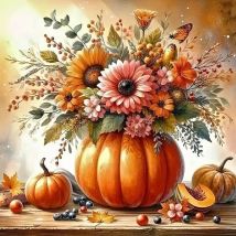 Kürbis Blume Diamant Malerei Kits Foto Kunst 5d Diy voller Bohrer Mosaik Kreuzstich Stickerei Home Decor Geschenk