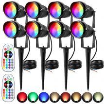 RGBW ha condotto l'illuminazione del paesaggio 10W cambia colore luce del paesaggio con faretti esterni impermeabili a distanza 110V 220V IP65 con punta