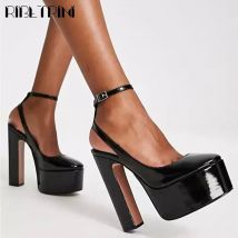 Frauen Pumpen High Heels Plattform Frau Kleid Mode Frühjahr Große Größe 43, Party Sandalen Schnalle Runde Kappe 2023 Frühling Sommer schuhe