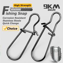 Fishing Snaps Fast Lock Clips Stainless Steel Fishing Connector Tackle Duo lock Clips Fishing Swivels Solid Rings Safety Snaps
