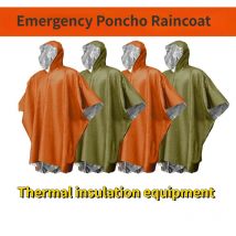 Aluminiumfolie Einweg-Poncho, wasserdichter Notfall-Regenmantel, warme Thermo-Regenbekleidung, Decken, Überlebenswerkzeuge, Campingausrüstung