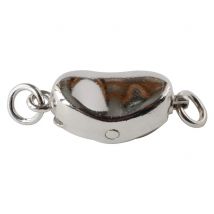 Massiver, erbsenförmiger Sicherheitsverschluss aus 925er Sterlingsilber für Halskette/Armband
