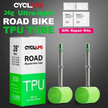 Tubo interior ultraligero para neumático de bicicleta de carretera, 26 gramos, Material TPU, 700C, 18, 25, 28C, válvula francesa, superligera, 2 unidades