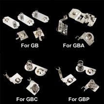 1 Juego de terminales de batería Gameboy Advance Color, reemplazo de contactos de resorte para GB DMG GBA GBC GBP, carcasa de consola y placa base