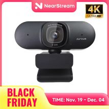NUROUM 4K Telecamera per conferenze USB PC Protezione privacy Webcam HD Autofocus AI Soppressione del rumore con microfono