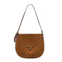 Luxury Designer Women's Bag New Nubuck Cowhide Shoulder Saddle Bag High Quality Cow Leather Women Crossbody Bags Female Handbag