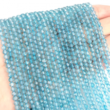 New Natural Faceted Blue Topaz 100% Shiny Bright Quality Loose Round Beads 3/4MM 15Inch For Jewelry Making Bracelet Necklace