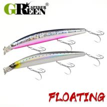 Green spider 130mm 16,3g schwimmende Angel köder künstliche Elritze harte Köder Wobbler Karpfen Angela us rüstung