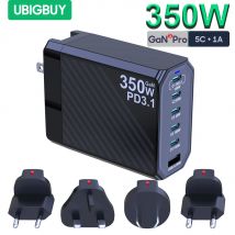 350W PD3.1 Charger GaN3 Desktop Fast Charging Station 140W USB Type C PD PPS Power Adapter for MacBook Pro 16” Samsung iPhone 15