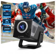 Proiettore Lyncast 8K con Supporto HD 1080P, Autofocus, 2000 ANSI Lumen, Altoparlante 5W, Android 14, WiFi6, BT5.4, per Home Theater e Uso Esterno X7
