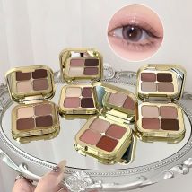 4-Farben-Lidschatten-Palette mit feinem Schimmer und Samt, schokoladenfarbener Lidschatten, langanhaltendes Make-up, einfach zu färben für Augen-Make-up