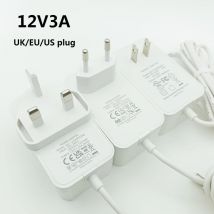 12V3A Alimentatore bianco 12v UK EU US Plug DC 12v 3A 5.5mmx2.5mm Alimentatore Spina americana Adattatore CA/CC Trasformatori di commutazione 36W