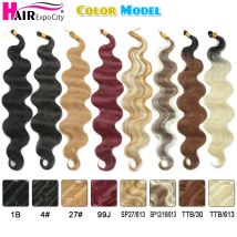 Anna Body Wave Braiding Hair Synthetic Ombre Brown Blonde Body Wave Bulk Hair Extensions for Boho Braids