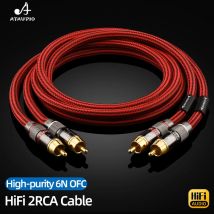 HIFI RCA Audio Cable 6N OFC Male to Male High-performance 2RCA to 2RCA Interconnect Cable for Amplifier TV DAC