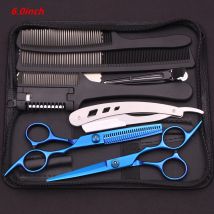 Haar Schere 6 "Edelstahl Haar Schneiden Schere Barber Ausdünnung Schere Haarschnitt Razor Kamm Set für Friseur Dropshipping
