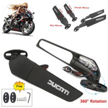 Motorrad-Außenspiegel für Ducati 848 916 996 998 999 Panigale 1198 1098 1199, verstellbarer drehbarer Rückspiegel mit Logo