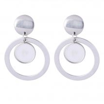 6pcs Stainless Steel Fit 12mm Cabochon Earring Base Settings Diy Bezel Blanks With Circle Hoop Charms For Earrings Supplies