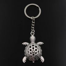 Mode Keychain 56x37mm Sea Turtle Schildkröte Silber Farbe Anhänger DIY Männer Schmuck Auto Schlüssel Kette Ring Halter souvenir Für Geschenk