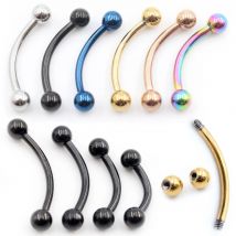 Alisouy 1PC Stainess Steel Ball Curved Barbell Lip Eyebrow Rings Snug Daith Helix Ear Cartilage Earrings Body Piercing Jewelry