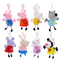 19CM Peppa Pig Anhänger Plüsch Puppe Hängen Ornament Spielzeug Anime Figur Dennie Emily Candy Susie Weiche Angefüllte George Geburtstag geschenke