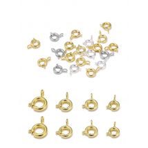 5pcs 5-7mm 18K Gold Color Plated Spring Ring Clasps Hooks For DIY Jewelry Making Necklace Bracelet  Accessories Supplies