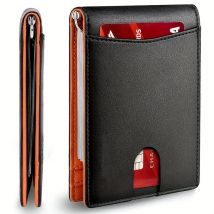 Portafoglio intelligente sottile in pelle sintetica per uomo Porta carte di credito Clip per soldi Blocco RFID Portafoglio bifold sottile da uomo Walet Money Bag
