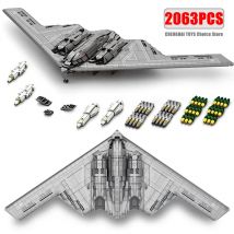 2024 NEW MOC B2 Military Stealth And Strategic Bomber Building Blocks Fighter Model With Missile Bomb Brick Toys for Adult Gifts