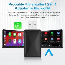 Carplay Android Auto Wireless Adapter Car Intelligent Systems Tools Cars Accessories Wired To Wireless Carplay Wireless Adapter