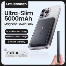 MOVESPEED Banca di potere magnetica 5000mAh 10000mAh Carica wireless Powerbank Batteria esterna portatile per Magsafe per iPhone 16 15