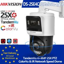 Hikvision DS-2SE4C425MWG-E/14 TandemVu 4+4MP F1.0 Bullet 25X PTZ 30-100M Allarme attivo colorato e IR Audio bidirezionale Apprendimento profondo