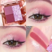 Dreifarbiger Lidschatten, Erdfarbe, Perlmutt, matt, feiner Blitz, natürliches dreidimensionales Blitzpulver, hellt den tragbaren Lidschatten auf