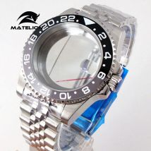 Matelion 200M Custodia subacquea 40mm Fit NH35 NH36 NH34 GMT ETA 2824 PT5000 Cassa dell'orologio Bracciale giubileo Fibbia scorrevole in vetro zaffiro