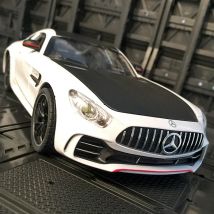 Modelo de coche de aleación de simulación mercedes-benz GTR, juguete de tirar hacia atrás con sonido y luz, colección de adornos para adultos, regalo para niños, 1:24