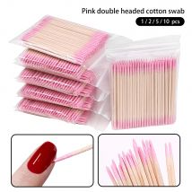 1/2/5/10PCS Unghie Usa E Getta Legno Tampone di Cotone Doppia Testa Bastoni Puliti Manicure Spingipelle Smalto per unghie Strumento di Arte